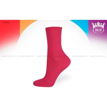 Dívčí oblečení Hoza Dětské ponožky HOZA, hladké - barevný mix - H034-A Barva: tmavá růžová, Velikost: 23-26