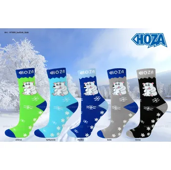 Pánské ponožky Dětské ponožky HOZA THERMO Froté - ABS medvídek - H7009 Barva: balíček B, Velikost: 35-38