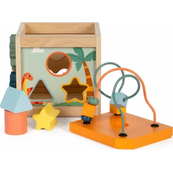 Dřevěná hračka small foot Dřevěná motorická kostka Dino