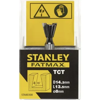 Dílna STANLEY Fréza do dřeva drážkovací úhlová čelní 15° TCT/HM, 14,3x13,5 mm FatMax® STA80308