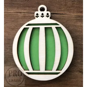 Vánoční ozdoba Dřevěná retro ozdoba kulatá 3