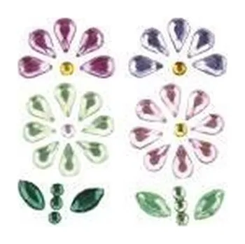 Set školních potřeb Kryształki samoprzylepne kwiaty 13x21mm mix 8szt
