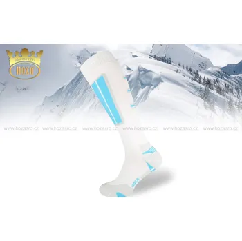 Dámské ponožky Podkolenky HOZA thermo light - H4000 Barva: bílá tyrkysová, Velikost: 35-38