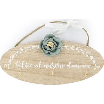 Obraz Nekupto Dřevěná cedulka s háčky na klíče