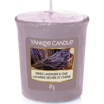 Svíčka Yankee Candle votivní svíčka Dried Lavender & Oak (Sušená levandule a dub)