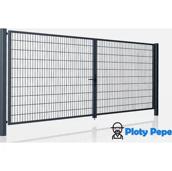 brána Zahradní brána dvoukřídlá 2D - 1800x3500mm, FAB, antracit