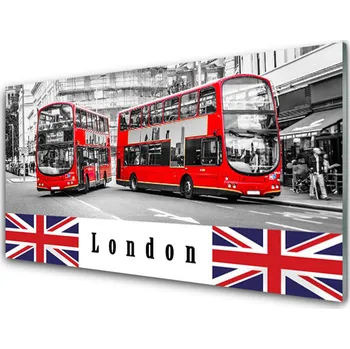 Obraz Obraz na skle Londýn Autobus Umění 100x50 cm 2 Přívěsky