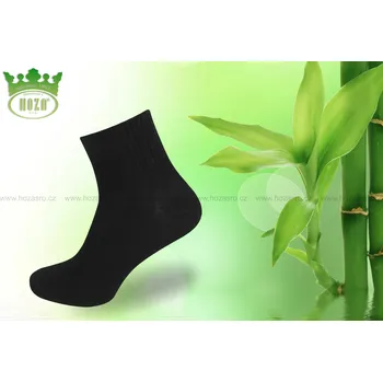 Pánské ponožky Pánské kotníkové antibakteriální bambusové ponožky HOZA - H5501 Barva: černá, Velikost: 43-46