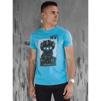 Pánské tričko s potiskem RX5537 Barva: Světle Modrá, Velikost: M