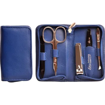 Kožená manikúra 5-ti dílná sada 9073 modrá - nůžky Solingen, Erbe Solingen
