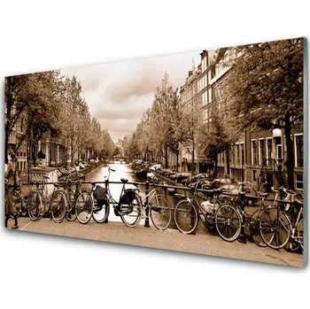 Obraz Obraz na skle Řeka Kolo Stromy Krajina 100x50 cm 2 Přívěsky