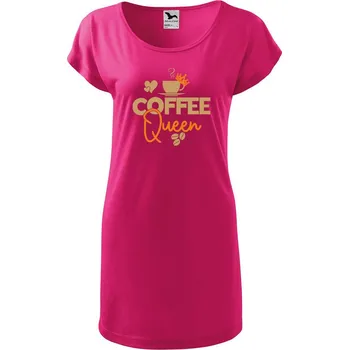 DOBRÝ TRIKO Dámské tričko/šaty Coffee queen Velikost: L, Barva: Purpurová