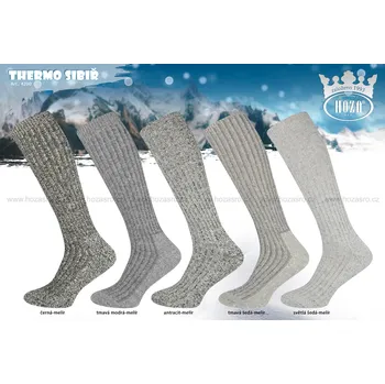 Dámské ponožky Pánské a dámské zimní podkolenky HOZA Sibiř - melír - H4200 Barva: Balíček Uni 5párů, Velikost: 24-25