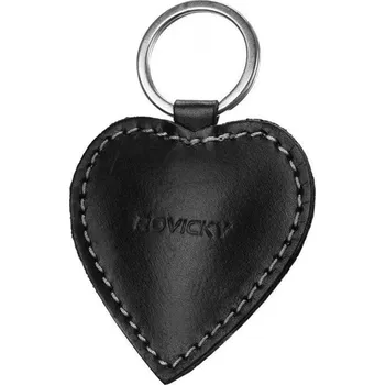 Peněženka Klíčenka ve tvaru srdce z pravé kůže Barva: Černá