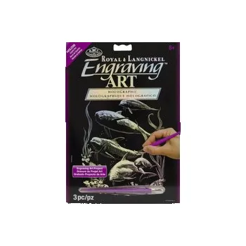 omalovánky Škrabací obrázek- Holografický- Delfíni