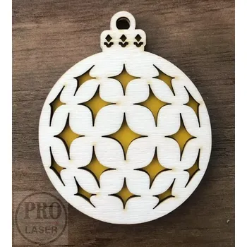 Vánoční ozdoba Dřevěná retro ozdoba kulatá 10