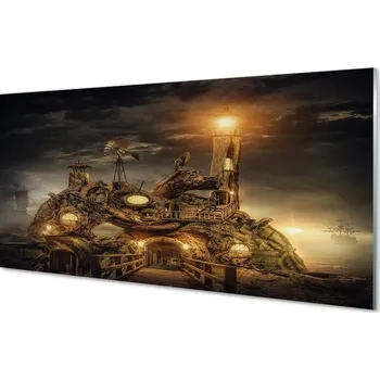 Obraz Obraz na skle Lucerna mraky plavidel 125x50 cm 4 Přívěsky