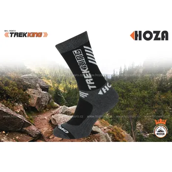 Pánské ponožky HOZA Thermo Trekking - outdoor socks - H3413 Barva: antracit černá bílá, Velikost: 43-46