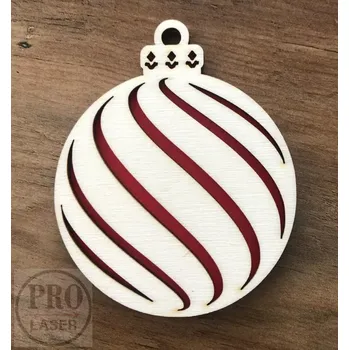 Vánoční ozdoba Dřevěná retro ozdoba kulatá 16