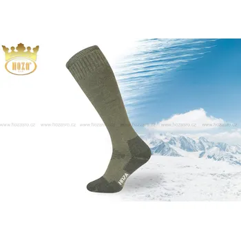Dámské ponožky Podkolenky HOZA thermo froté vysoce hřejivé - H4202 Barva: Zelená, Velikost: 24-25