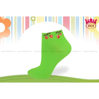 Hoza Dětské kotníkové ponožky - třešinky - H1004 Barva: Zelená, Velikost: 31-34