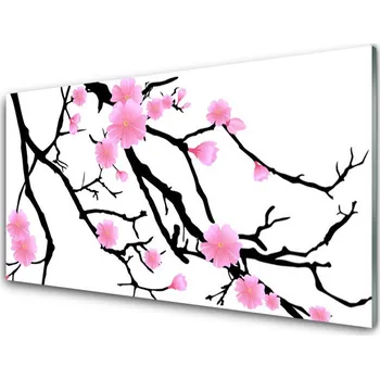 Obraz Obraz na skle Stonky Květiny Umění 125x50 cm 2 Přívěsky