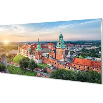 Obraz Obraz na skle Krakow castle panorama svítání 125x50 cm 2 Přívěsky
