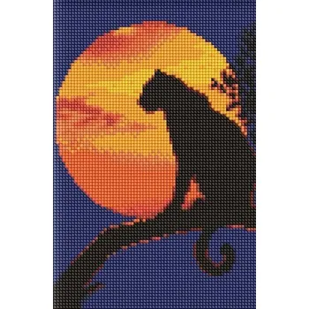 Set školních potřeb Diamentowa mozaika bez ramy - Gracja pantery 20x30