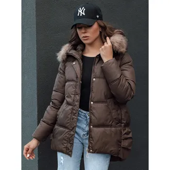 Dámská parka Dámská zimní bunda s kapucí STELLAR TY4493 Barva: Hnědá, Velikost: 2XL
