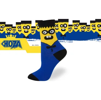 Dětské ponožky HOZA s elastanem - Obličej - H1815 Barva: Modrá, Velikost: 23-26