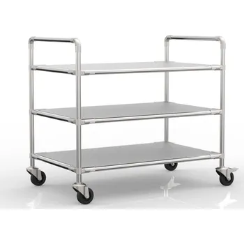 Antistatický policový vozík 24040234 [nerez + stříbrné spojky] Vyberte barvu konstrukce:: černá + stříbrné spojky