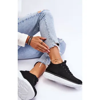 Dámské tenisky Dámská šněrovací sportovní obuv Lavarone Barva: Černá, Velikost: 38