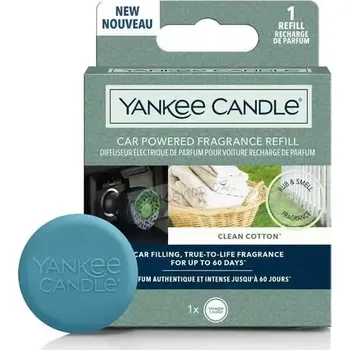 Aroma difuzér Yankee Candle Clean Cotton náhradní náplň pro vonný difuzér do autozásuvky