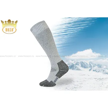 Dámské ponožky Podkolenky HOZA thermo froté vysoce hřejivé - H4202 Barva: šedá, Velikost: 26-27