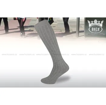 Pánské ponožky Pánské podkolenky HOZA s elastanem, žebrované - od 129kč - H027 Barva: šedá, Velikost: 26-27
