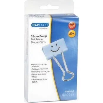 Klipy na dokumenty "Emoji", modrá, 32 mm, RAPESCO