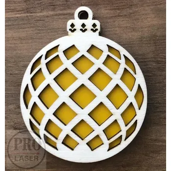 Vánoční ozdoba Dřevěná retro ozdoba kulatá 4