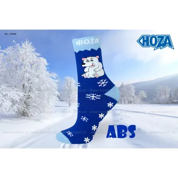 Dětské ponožky HOZA THERMO Froté - ABS medvídek - H7009 Barva: Modrá, Velikost: 19-22