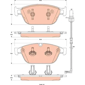 Brzdový systém TRW Brzdové destičky GDB1884