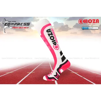 Pánské ponožky Hoza Funkční kompresní podkolenky COOLMAX - H3300 Barva: bílá růžová, Velikost: 35-38