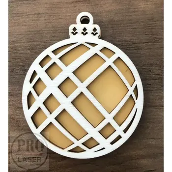 Vánoční ozdoba Dřevěná retro ozdoba kulatá 20