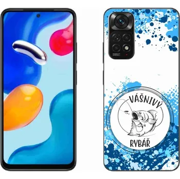 Pouzdro na mobilní telefon Gelový kryt mmCase na Xiaomi Redmi Note 11 4G - vášnivý rybář bílé pozadí
