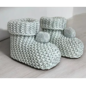 Capáčky Kojenecké botičky capáčky s bambulí šedé