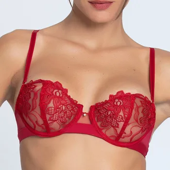 Podprsenka Lise Charmel - Adorable en sexy podprsenka půlová nevyztužená rouge effusion 70C ACH3485