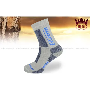 Pánské ponožky HOZA Thermo EXTREME - nejprodávanější zimní druh - H3406 Barva: šedá modrá, Velikost: 39-42