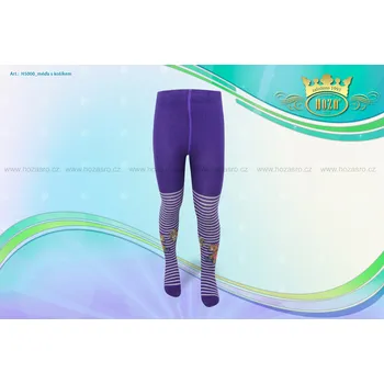 Kojenecké oblečení Hoza Dětské punčochové kalhoty - méďa s košíkem - H5000-n4 Barva: Fialová, Velikost: 68-74 cm / 3-6 měsíců