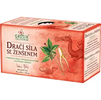 Čaj Valdemar Grešík Dračí síla se ženšenem bylinný čaj porcovaný 20x 1,5 g