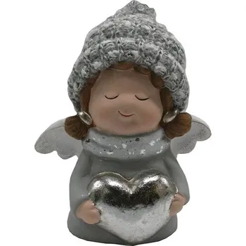Vánoční dekorace GOBA Vánoční dekorace - keramická andělka, buclatá, 16 cm