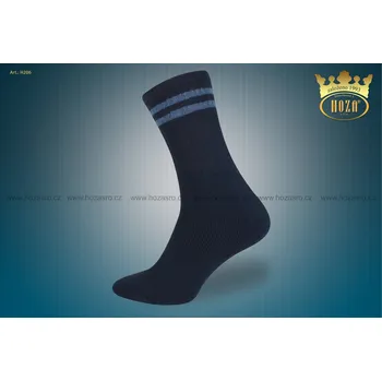 Pánské ponožky Pánské froté ponožky HOZA po 5 ks - proužky - H206 Barva: Balíček tmavě modrý 5párů, Velikost: 43-46