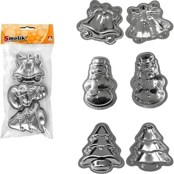 Vánoční dekorace SMOLÍK VÁNOCE Mix 3 druhy 15 ks 640 55-68 × 40-60 mm, pocínované